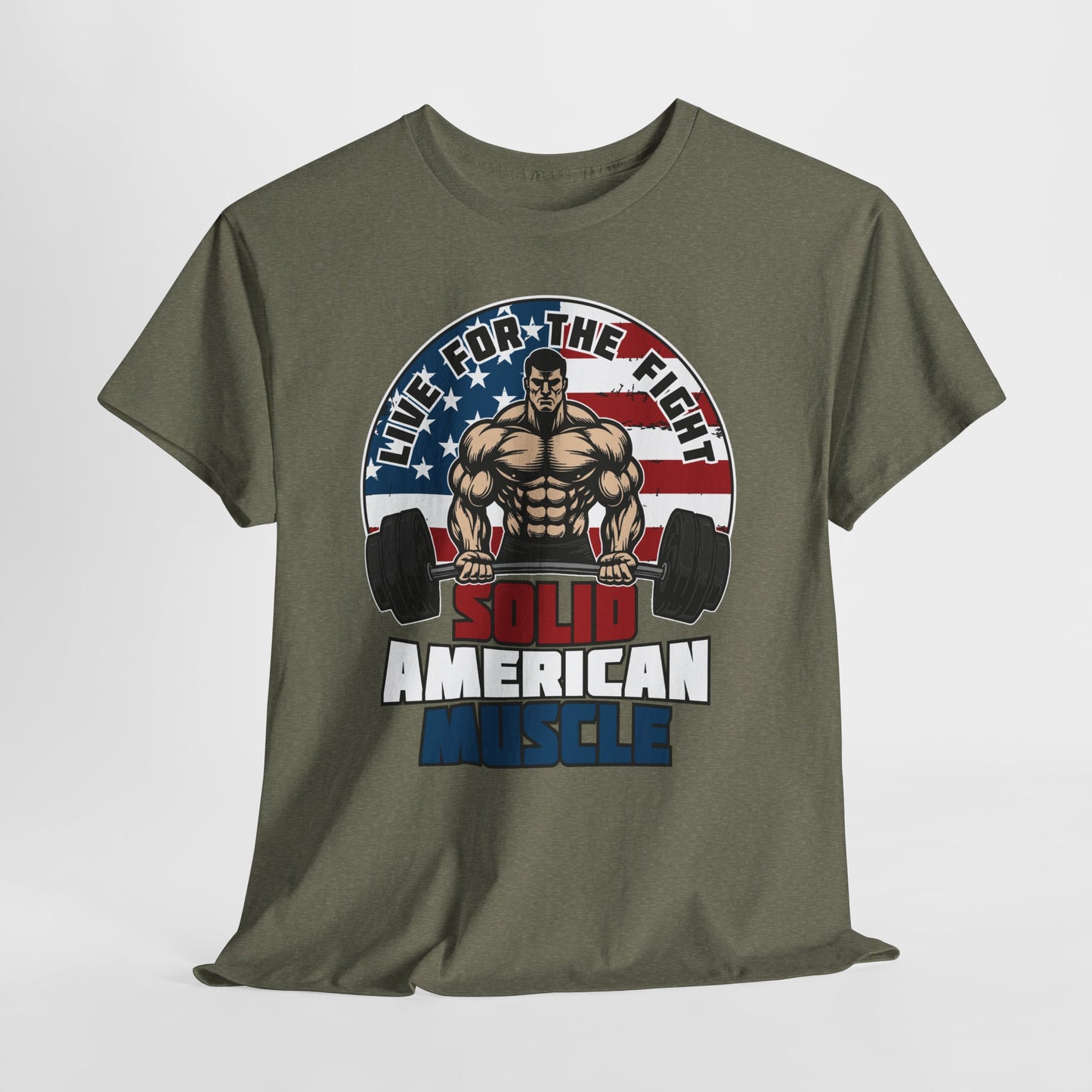 Solid American Muscle - Live for the Fight - Logo - Budget T-Shirt / Pump Cover