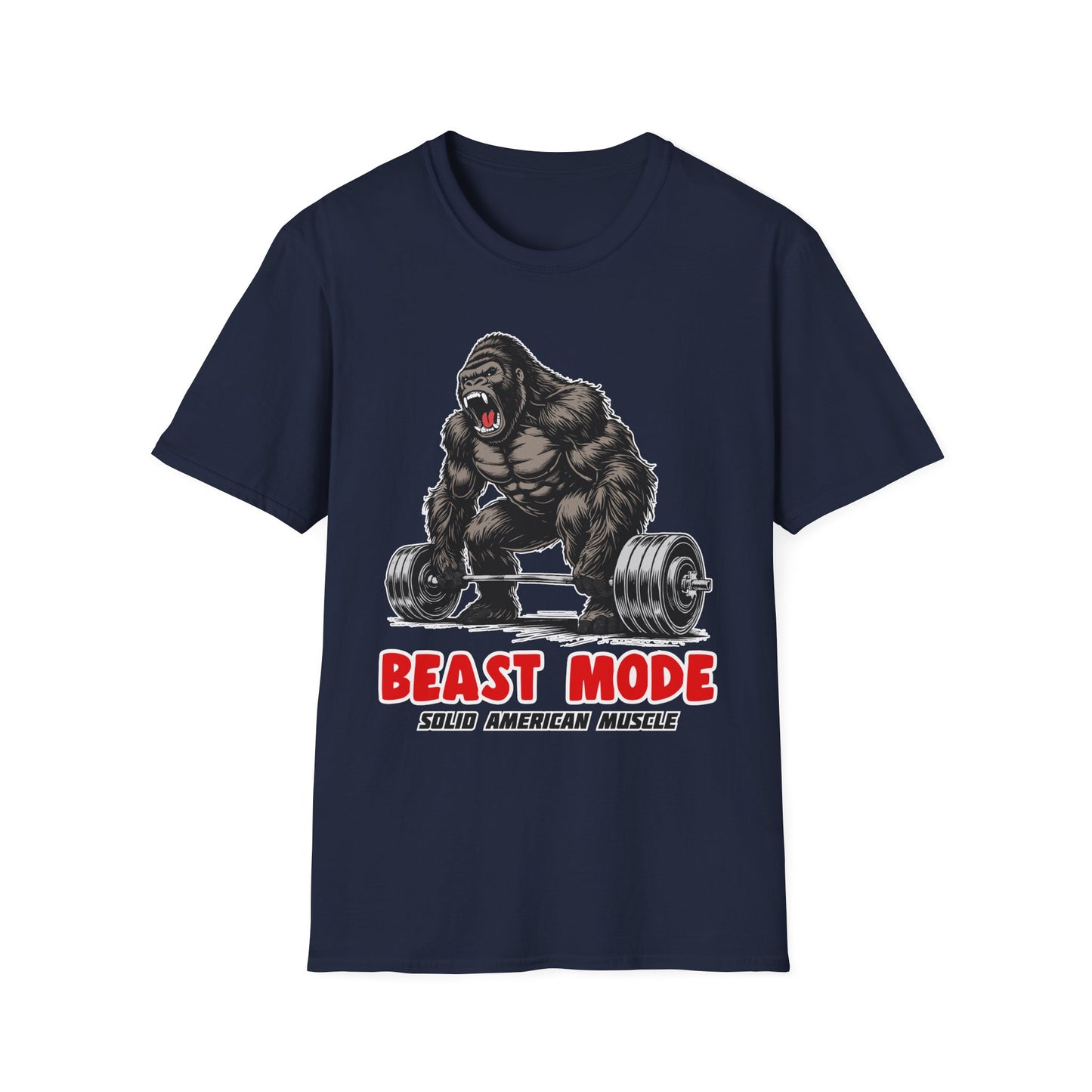 Solid American Muscle - Beast Mode - Silverback Gorilla T-Shirt