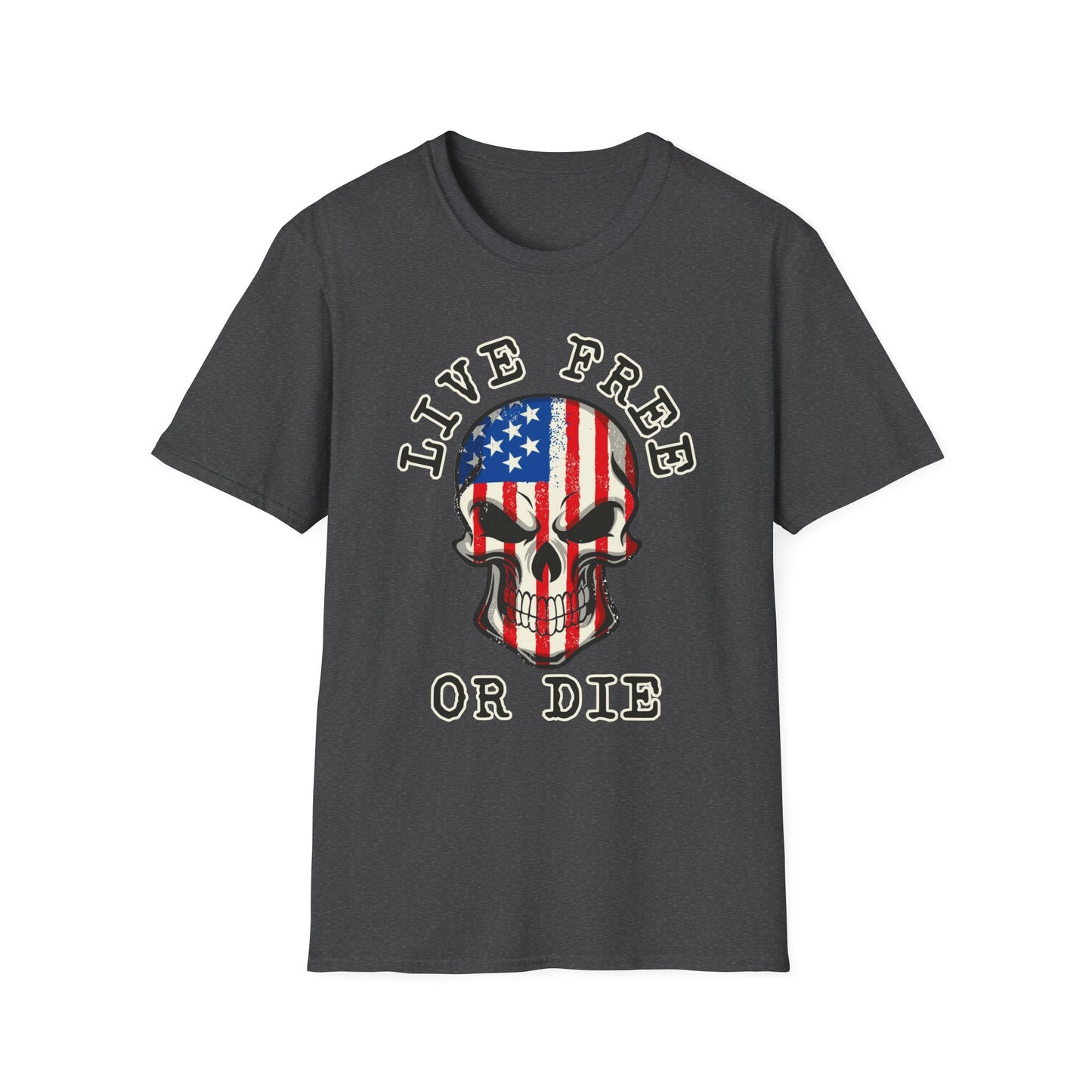 Patriot Collection - Live Free or Die - USA Skull - T-Shirt