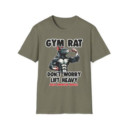 Solid American Muscle - Gym Rat - Don't Worry Lift Heavy T-Shirt
