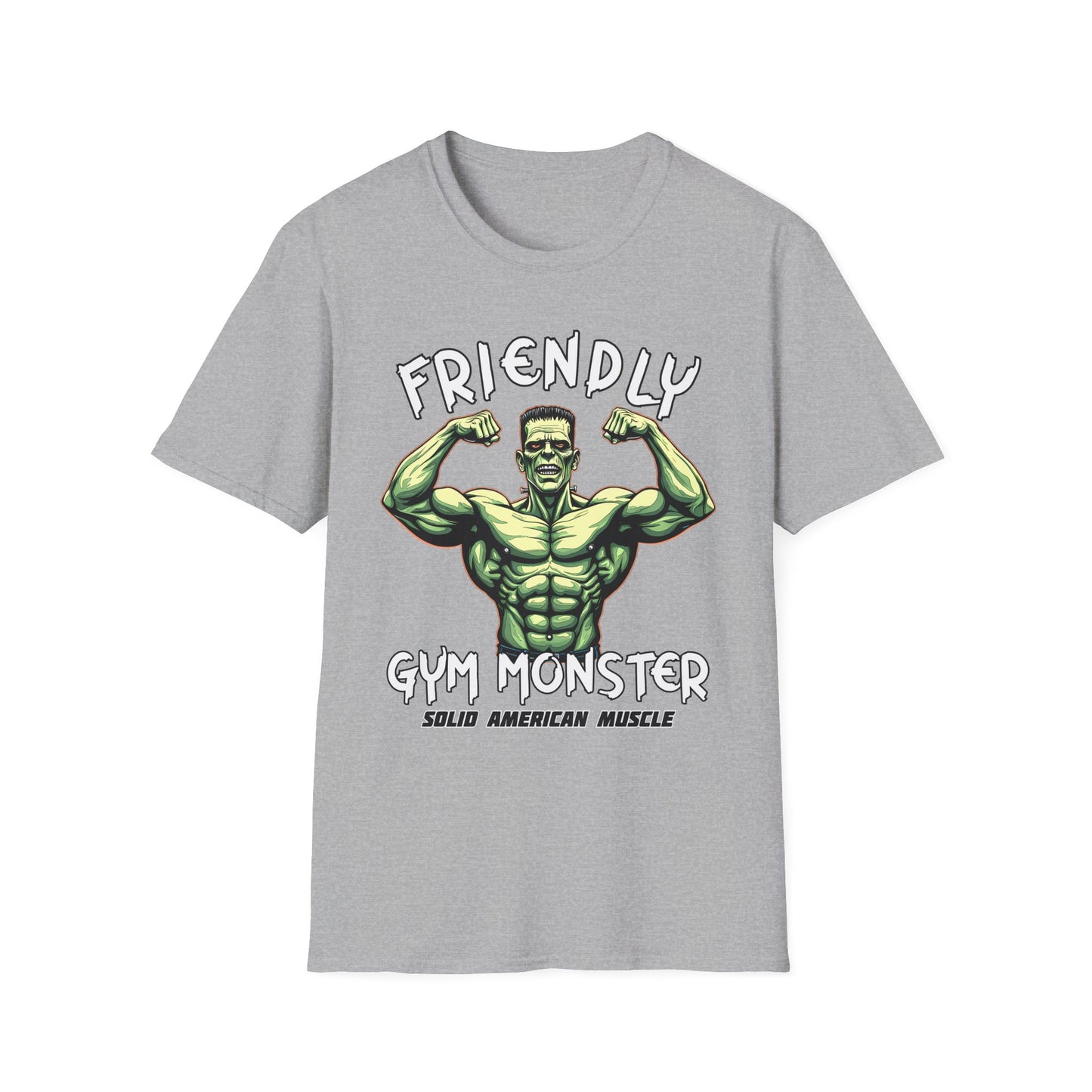 Solid American Muscle - Friendly Gym Monster - Halloween Frankenstein's Monster T-Shirt