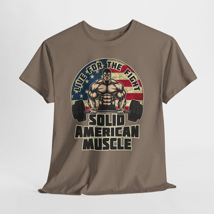 Solid American Muscle - Live for the Fight - Rustic Logo - Budget T-Shirt / Pump Cover