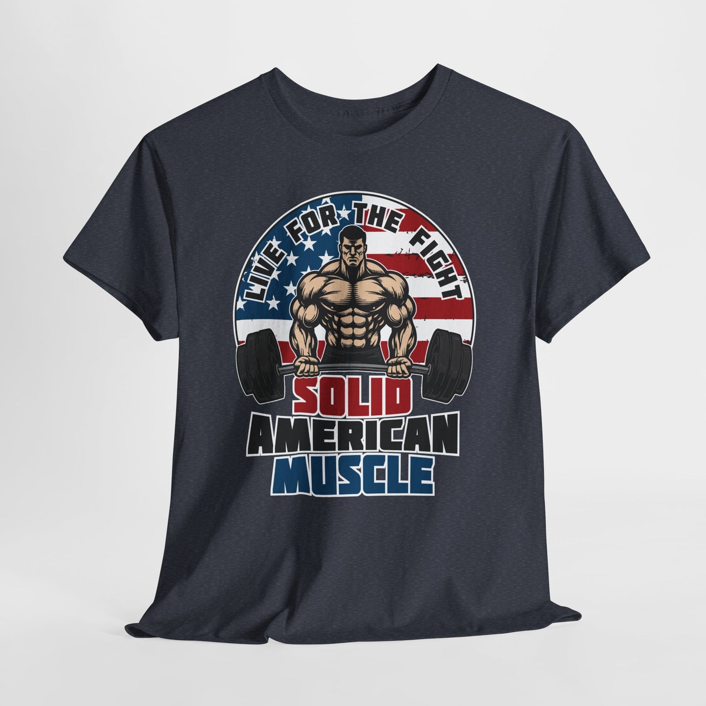 Solid American Muscle - Live for the Fight - Logo - Budget T-Shirt / Pump Cover