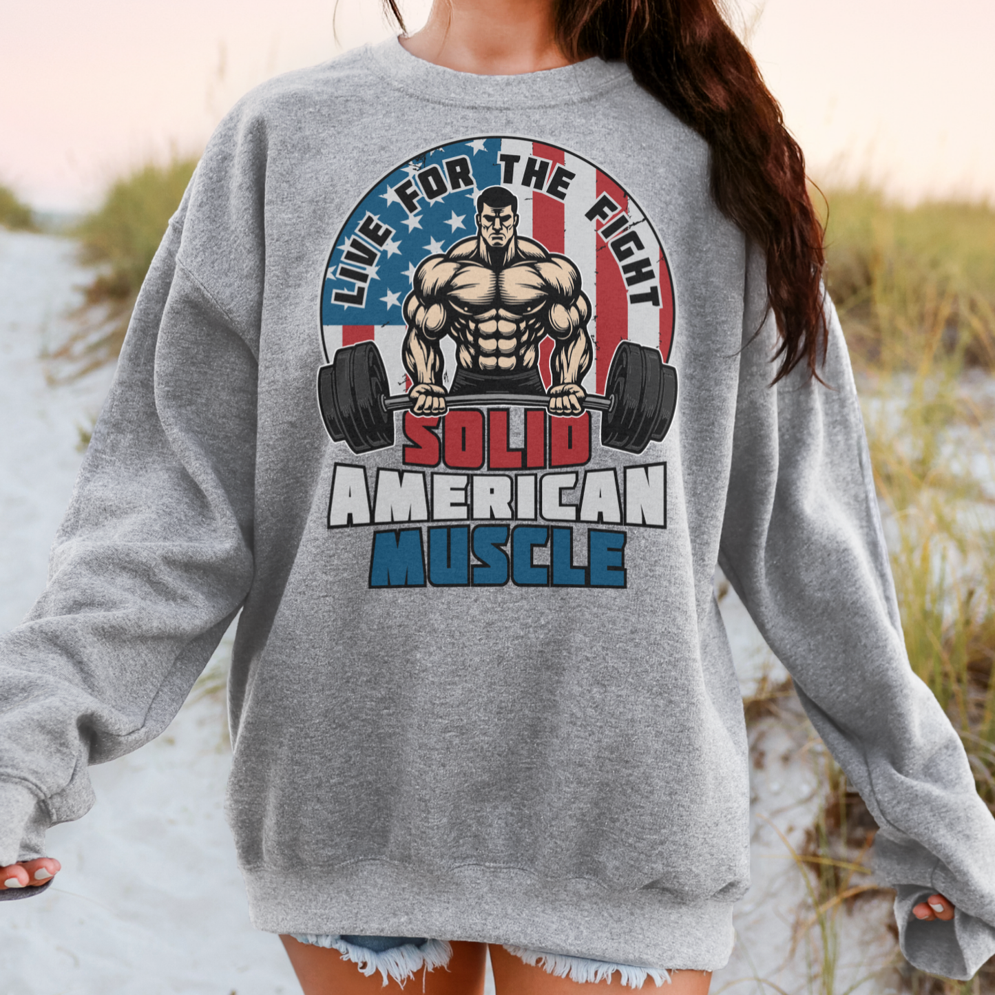 Solid American Muscle - Live for the Fight - Logo Sweatshirt