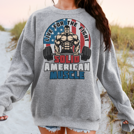 Solid American Muscle - Live for the Fight - Logo Sweatshirt