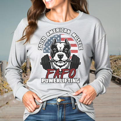 Solid American Muscle - FAFO Powerlifting - Mad Dog - Long Sleeve T-Shirt