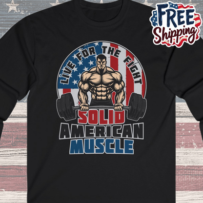 Solid American Muscle - Live for the Fight - Logo Long Sleeve T-Shirt