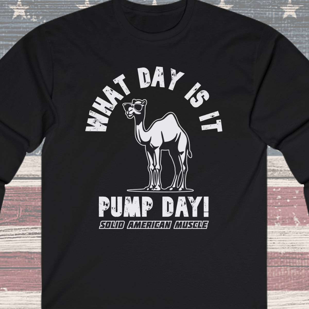 Solid American Muscle - Pump Day! Long Sleeve T-Shirt