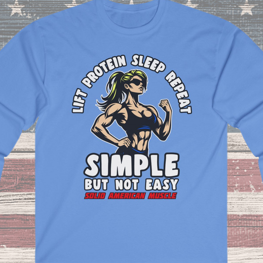 Solid American Muscle - Simple But Not Easy #1 - Long Sleeve T-Shirt
