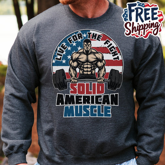 Solid American Muscle - Live for the Fight - Logo Sweatshirt