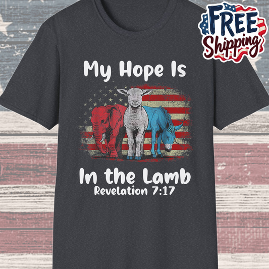 Patriot Collection - My Hope Is In the Lamb - Christian / Jesus - T-Shirt
