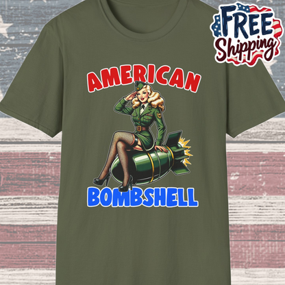 Patriot Collection - American Bombshell - Retro Military Style - T-Shirt