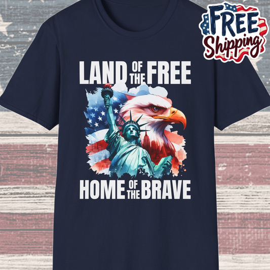 Patriot Collection - Land of the Free, Home of the Brave - T-Shirt