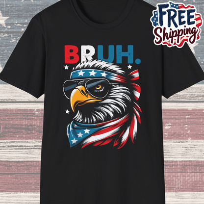 Patriot Collection - Eagle with Shades - USA Flag Bandana - Bruh - T-Shirt