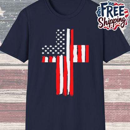 Patriot Collection - American Flag Cross - T-Shirt