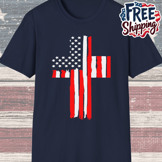 Patriot Collection - American Flag Cross - T-Shirt