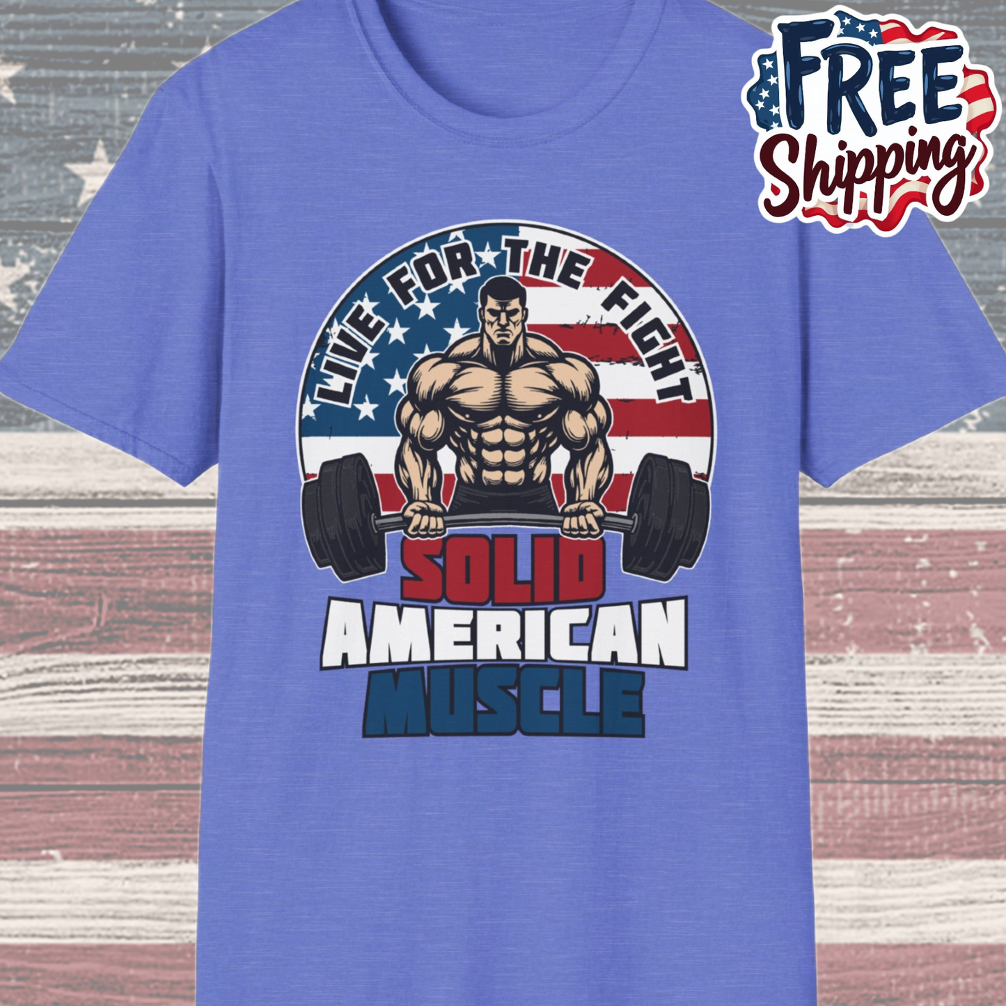 Solid American Muscle - Live for the Fight - Logo T-Shirt