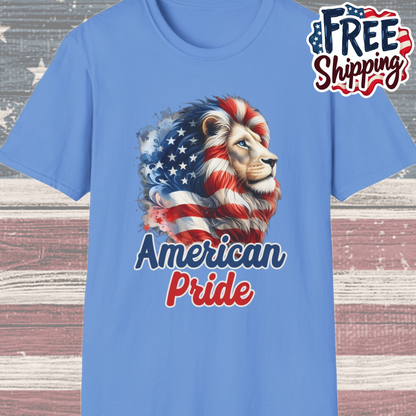 Patriot Collection - American Pride - USA Flag - Lion - T-Shirt
