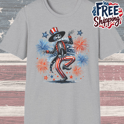 Patriot Collection - Dancing Skeleton  - Uncle Sam - USA Fireworks - T-Shirt