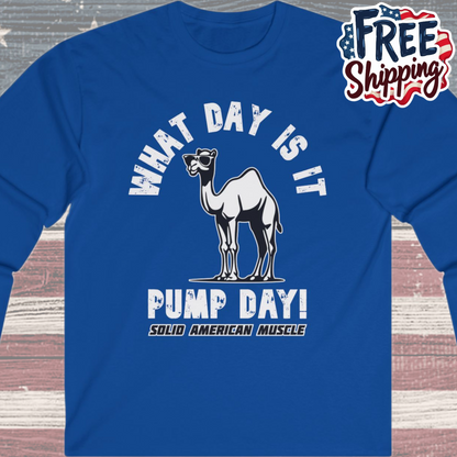 Solid American Muscle - Pump Day! Long Sleeve T-Shirt