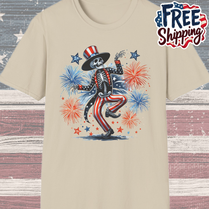 Patriot Collection - Dancing Skeleton  - Uncle Sam - USA Fireworks - T-Shirt