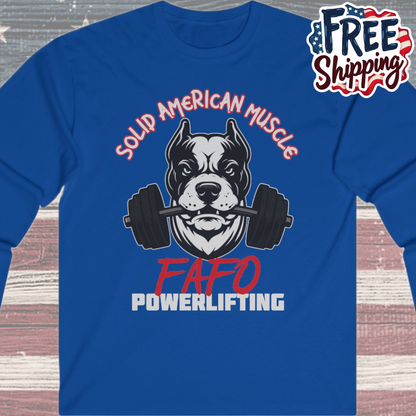 Solid American Muscle - FAFO Powerlifting - Mad Dog - Long Sleeve T-Shirt