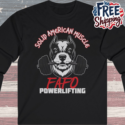 Solid American Muscle - FAFO Powerlifting - Mad Dog - Long Sleeve T-Shirt