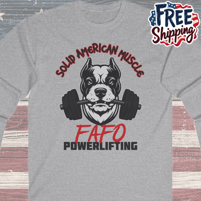 Solid American Muscle - FAFO Powerlifting - Mad Dog - Long Sleeve T-Shirt