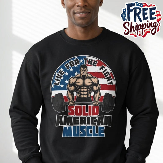 Solid American Muscle - Live for the Fight - Logo Sweatshirt