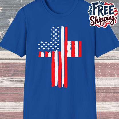 Patriot Collection - American Flag Cross - T-Shirt