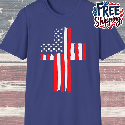 Patriot Collection - American Flag Cross - T-Shirt