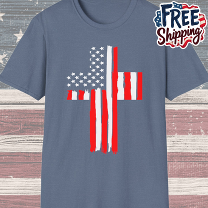 Patriot Collection - American Flag Cross - T-Shirt