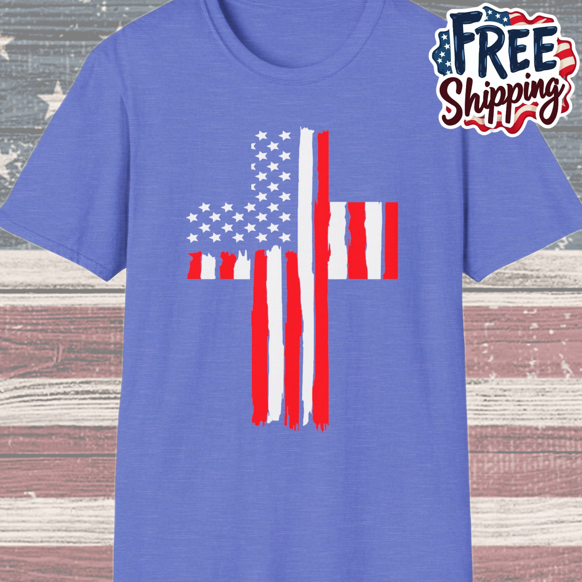 Patriot Collection - American Flag Cross - T-Shirt