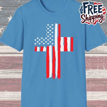 Patriot Collection - American Flag Cross - T-Shirt