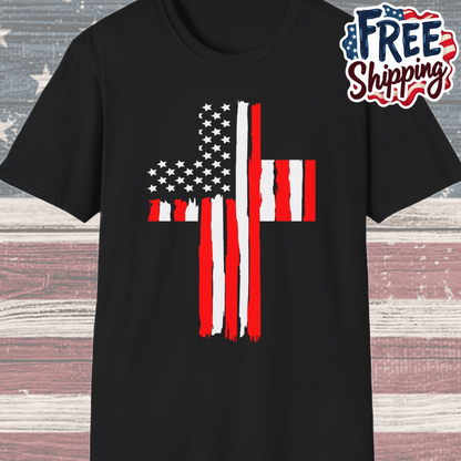 Patriot Collection - American Flag Cross - T-Shirt