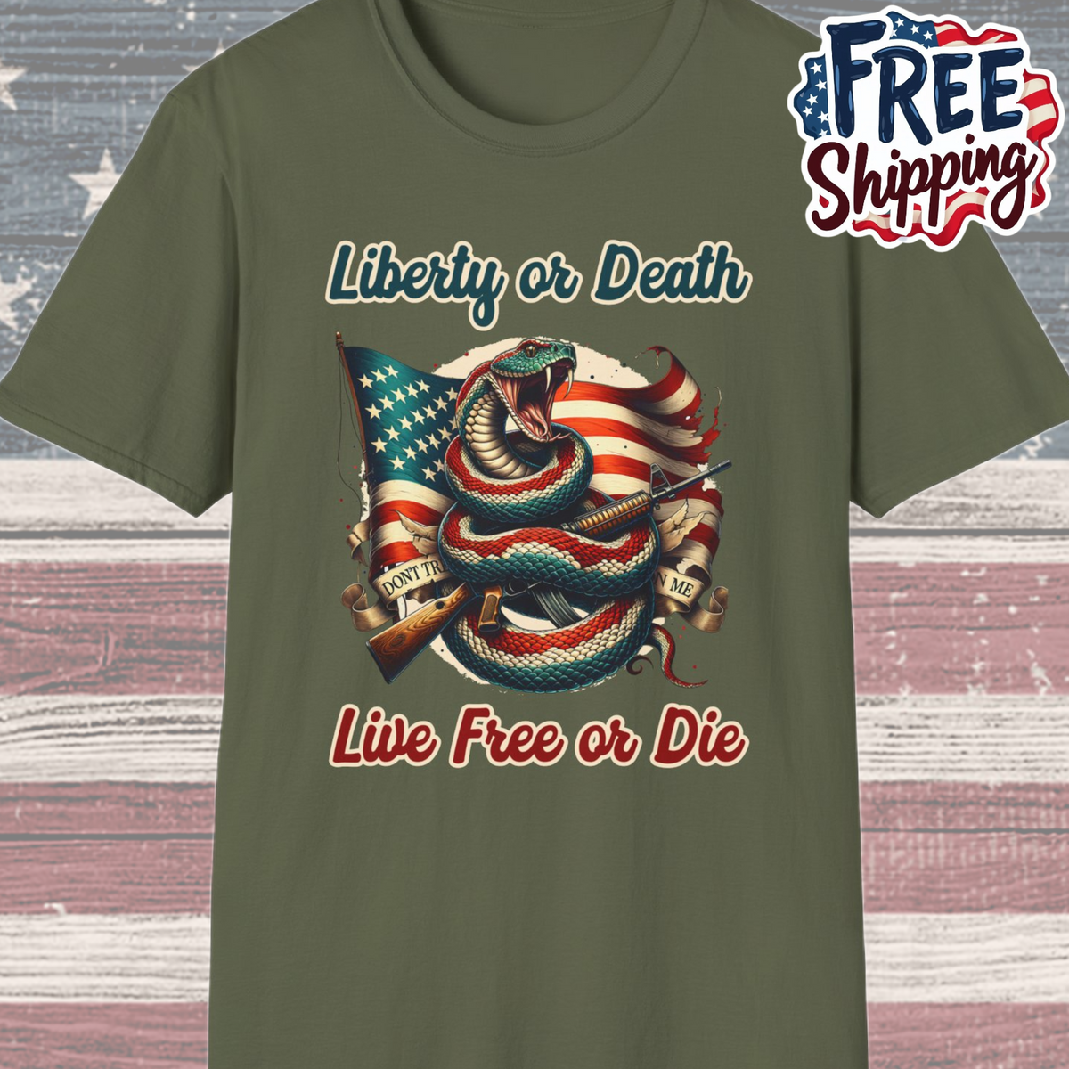Patriot Collection - Liberty or Death - Live Free of Die - T-Shirt