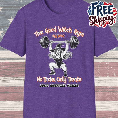 Solid American Muscle - The Good Witch Gym - Halloween Witch Gym T-Shirt