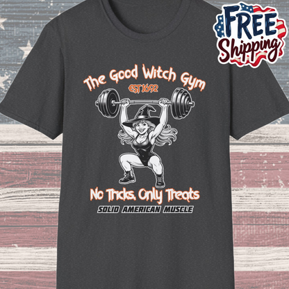 Solid American Muscle - The Good Witch Gym - Halloween Witch Gym T-Shirt