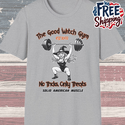 Solid American Muscle - The Good Witch Gym - Halloween Witch Gym T-Shirt