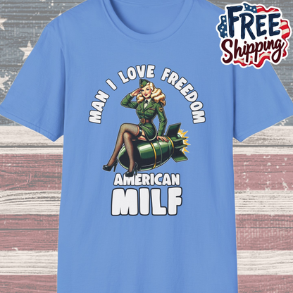 Patriot Collection - Man I Love Freedom - American MILF Pinup T-Shirt