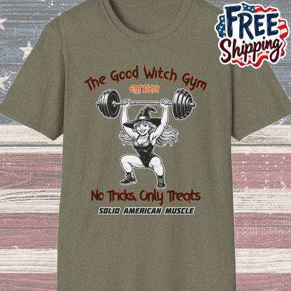 Solid American Muscle - The Good Witch Gym - Halloween Witch Gym T-Shirt