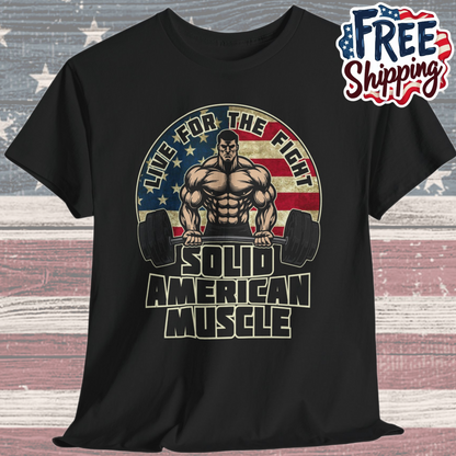 Solid American Muscle - Live for the Fight - Rustic Logo - Budget T-Shirt / Pump Cover