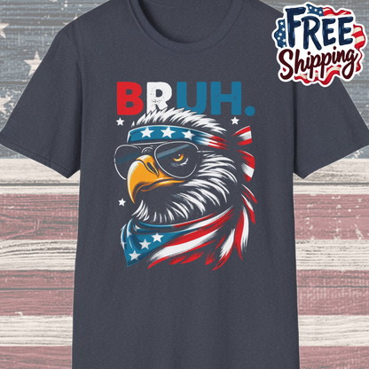 Patriot Collection - Eagle with Shades - USA Flag Bandana - Bruh - T-Shirt