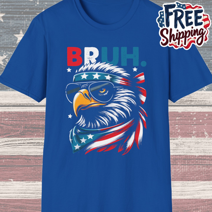 Patriot Collection - Eagle with Shades - USA Flag Bandana - Bruh - T-Shirt