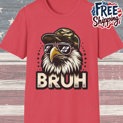 Patriot Collection - Eagle with Shades - Camo Hat - Bruh - T-Shirt
