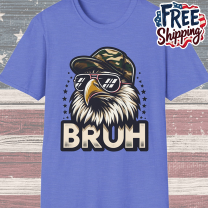 Patriot Collection - Eagle with Shades - Camo Hat - Bruh - T-Shirt