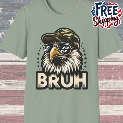 Patriot Collection - Eagle with Shades - Camo Hat - Bruh - T-Shirt