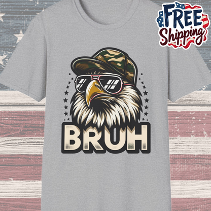 Patriot Collection - Eagle with Shades - Camo Hat - Bruh - T-Shirt
