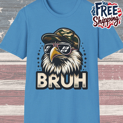 Patriot Collection - Eagle with Shades - Camo Hat - Bruh - T-Shirt