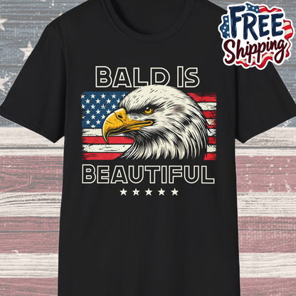 Patriot Collection - Bald Is Beautiful - USA Eagle T-Shirt